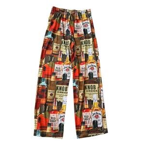 Brief Insanity Bourbon Whiskey Bottle Print Novelty Lounge Pants Men's M NWT